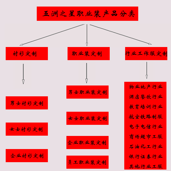 五洲之星產品分類圖